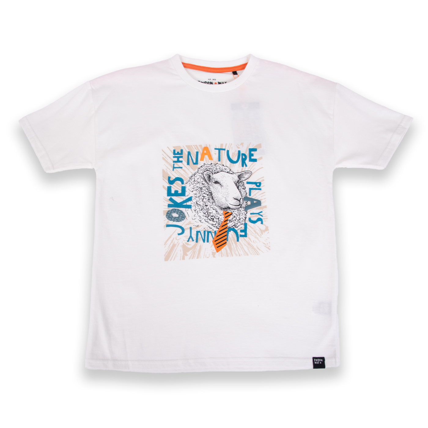 POLERA MANGA CORTA ALGODÓN NIÑO PILLÍN TVA606-24ARE ARENA - 1