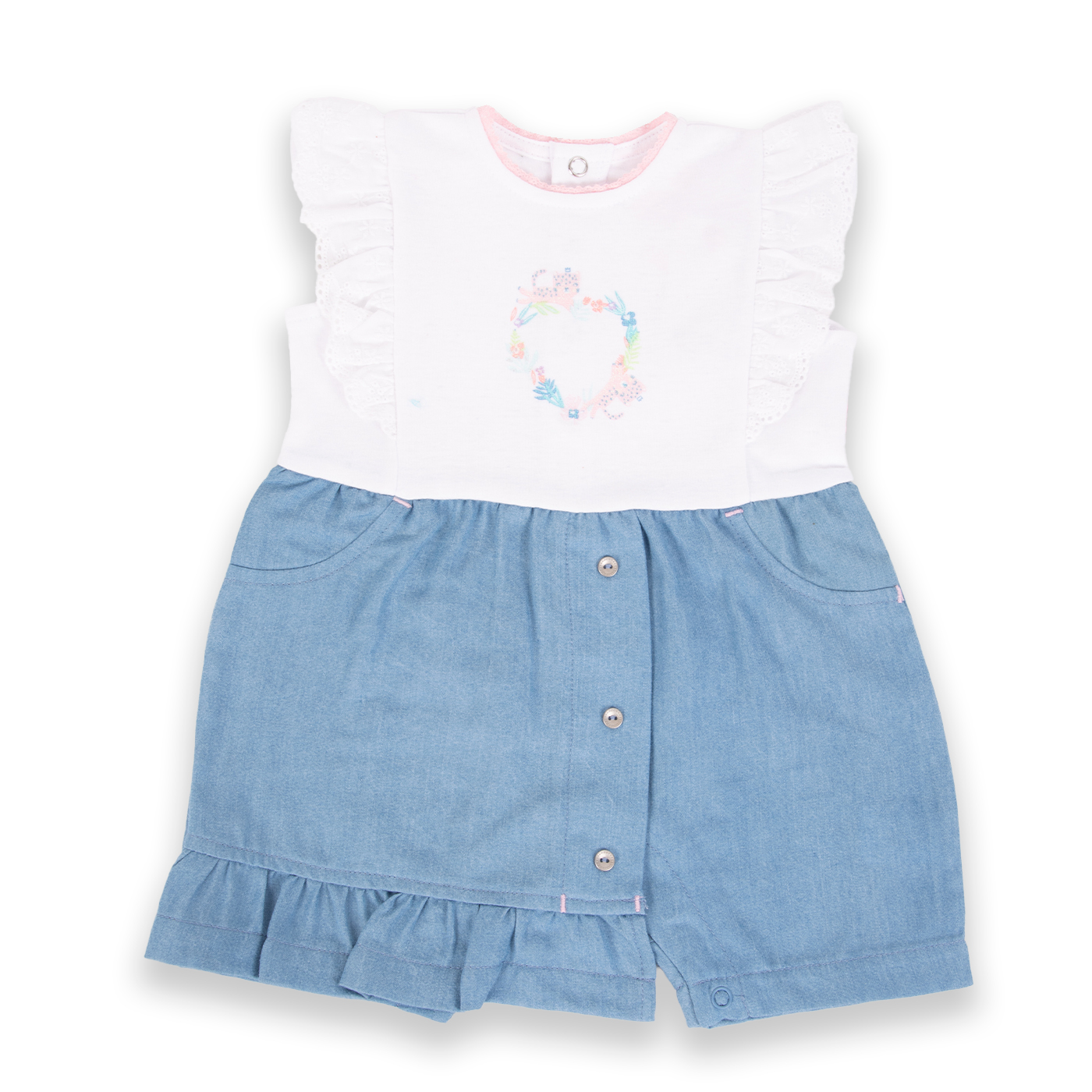 MAMELUCO NIÑA PILLÍN DENIM BEBÉ PVA222-24DEN - 1