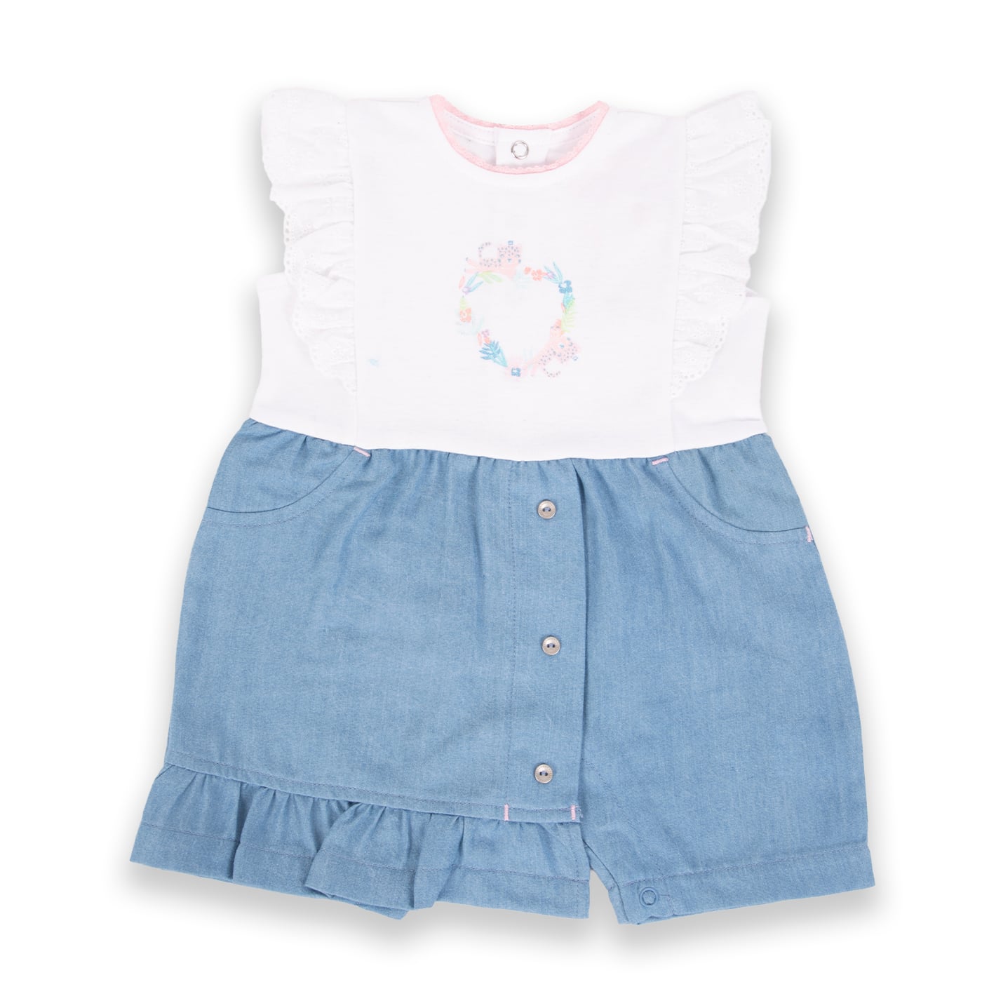 MAMELUCO NIÑA PILLÍN DENIM BEBÉ PVA222-24DEN - 1