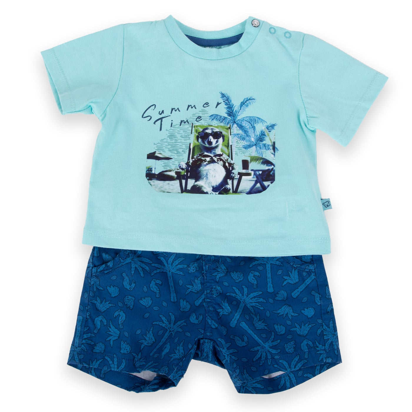 CONJUNTO ALGODON NIÑO PILLIN TURQUESA PVA821-24CAL BEBE - 1