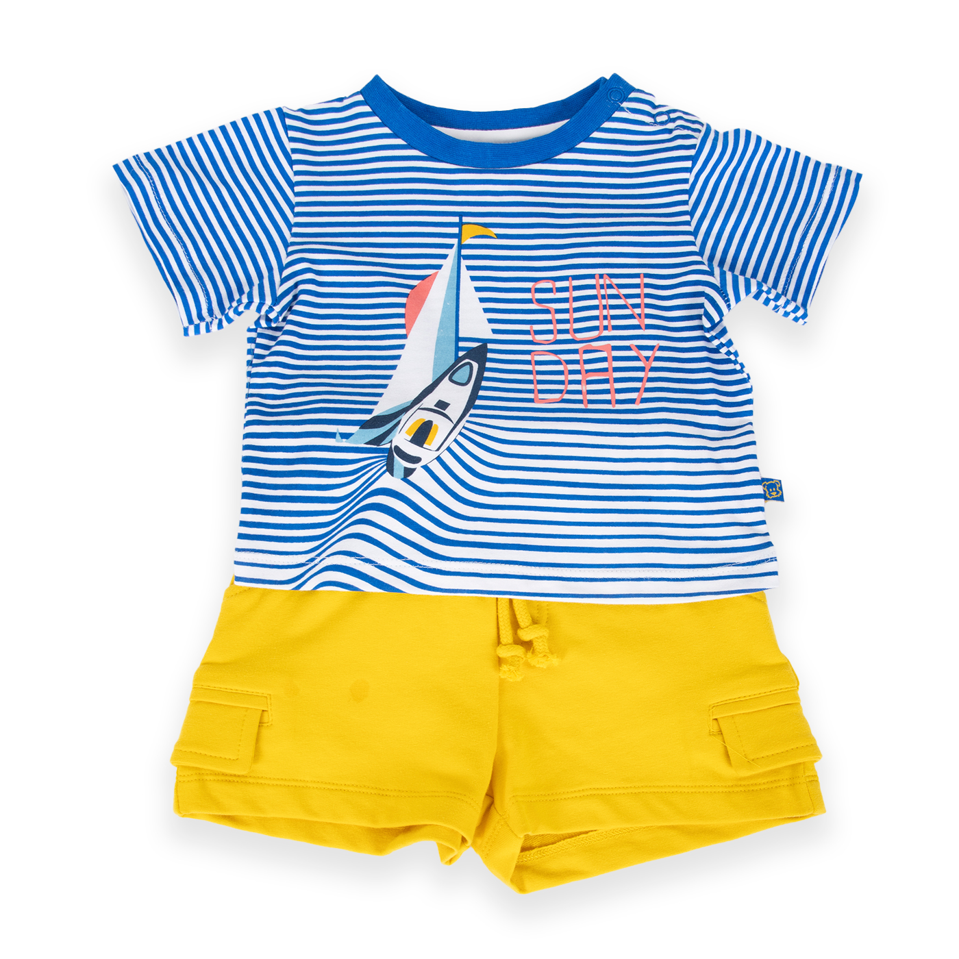 CONJUNTO ALGODON NIÑO PILLIN AZUL ELECTRICO PVA646-24AZR BEBE - 1