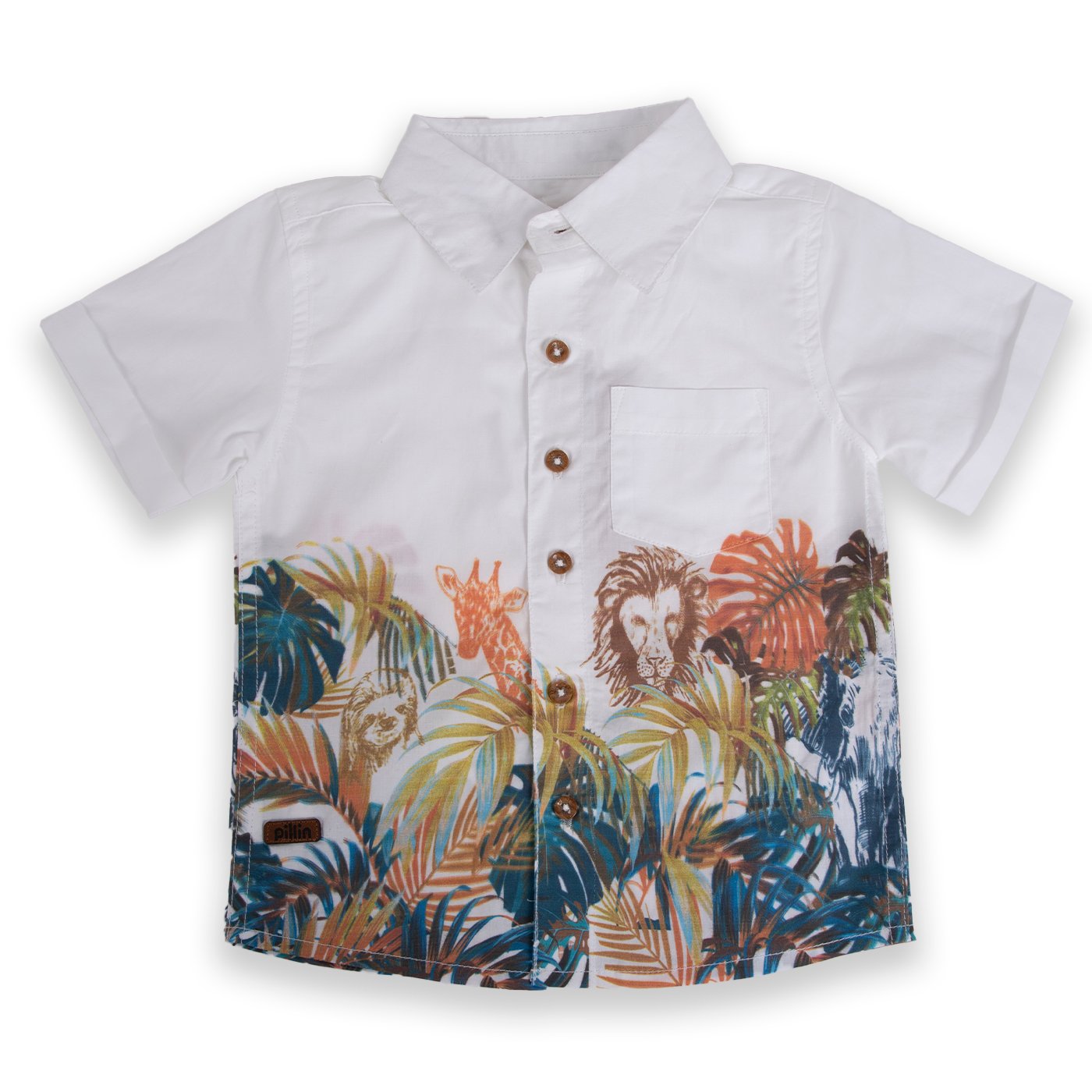 CAMISA MANGA CORTA ALGODÓN NIÑO PILLÍN PVA820-24BCO BEBÉ - 1