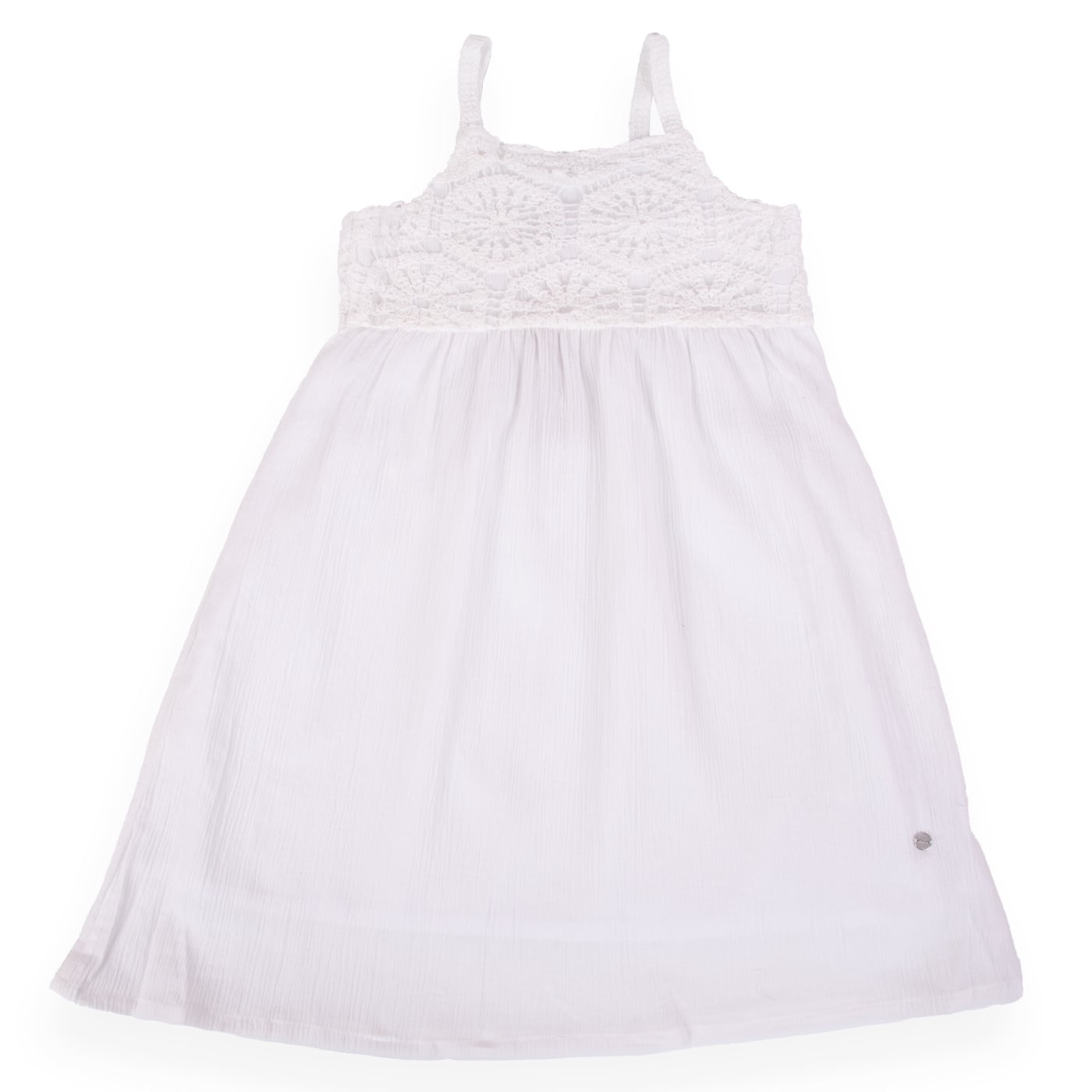 VESTIDO MIDI ALGODÓN NIÑA PILLÍN BLANCO - 1