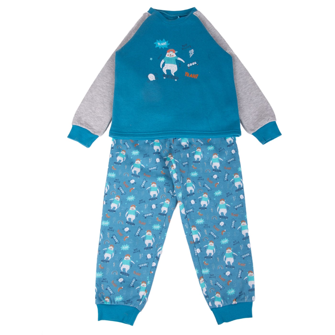 PIJAMA ALGODÓN NIÑO PILLÍN VERDE - 1