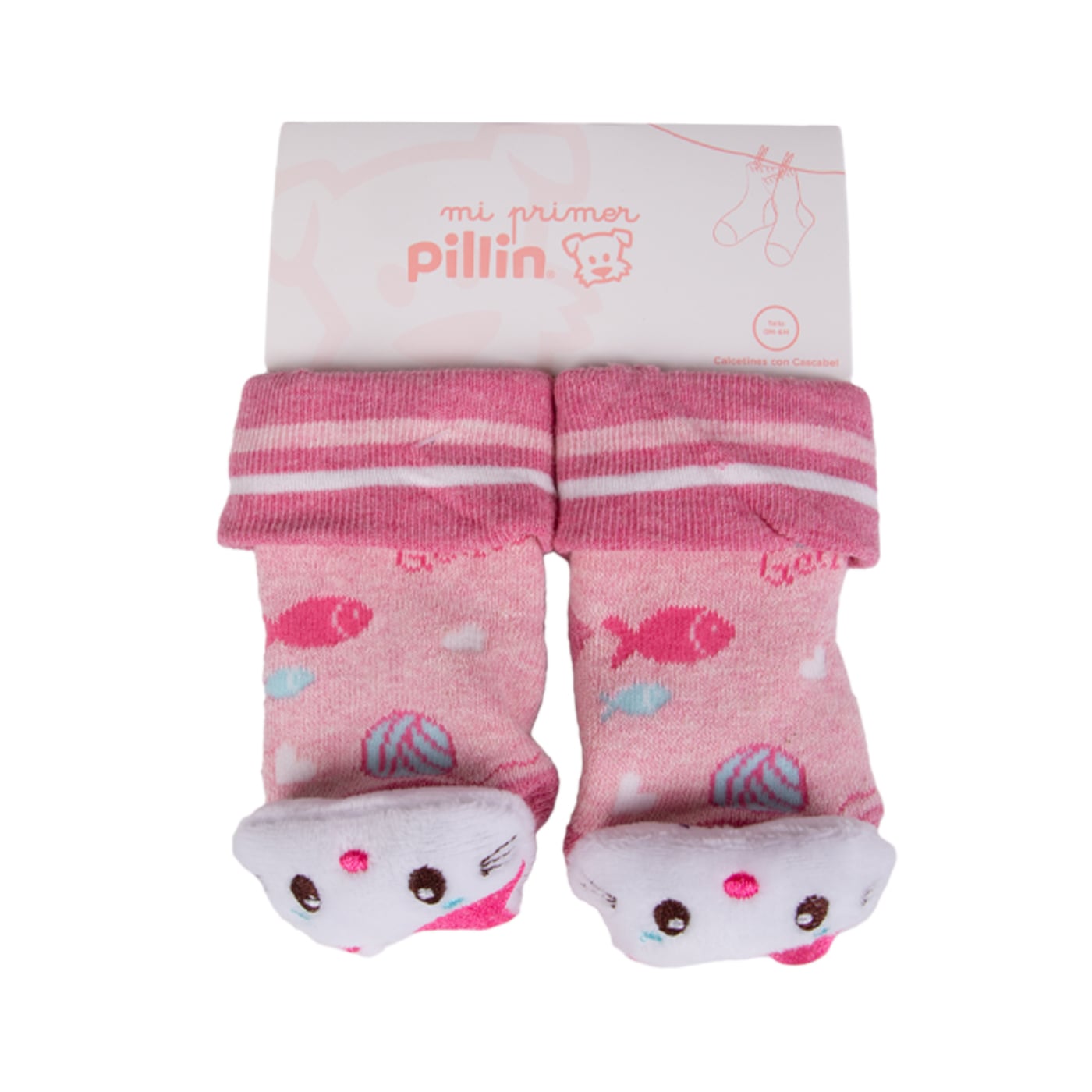 CALCETINES RECIÉN NACIDO NIÑA ROSADO PILLIN (PAB101-25ROS ) - 1