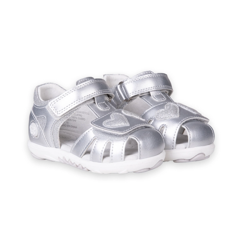 SANDALIAS BEBE  NIÑA PLATEADO PILLIN (PZC417-25PLA ) - 1