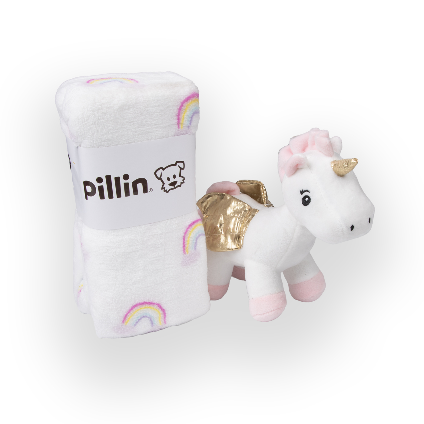 PELUCHE CON MANTA UNICORNIO PILLIN (PRW153BCO)