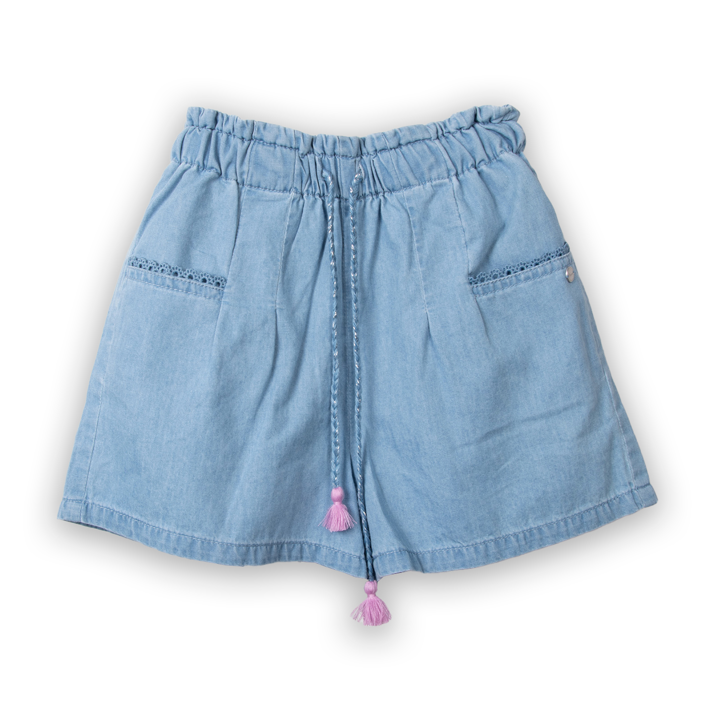 SHORT NIÑA CELESTE PILLIN (PVC739-25CEL10) - 1