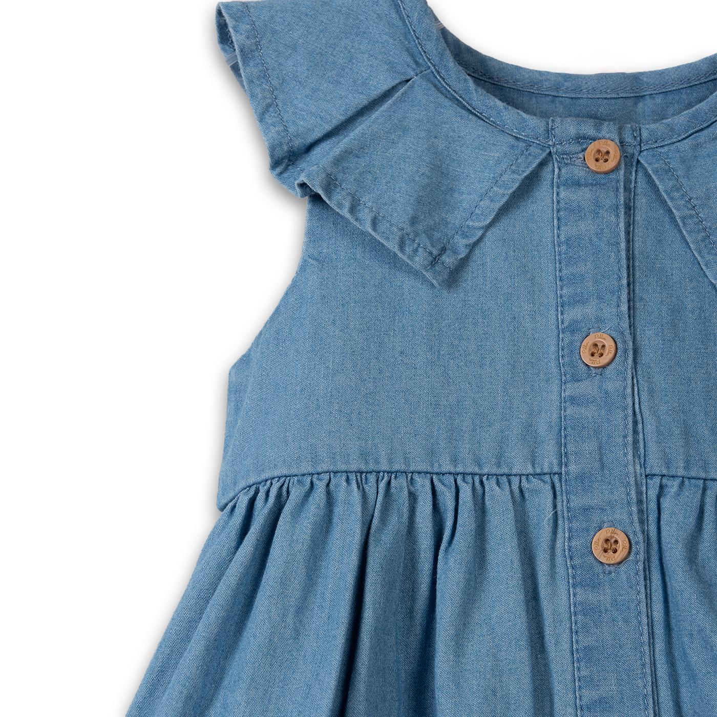 VESTIDO  NIÑA CELESTE PILLIN (PVC740-25CEL) - 4