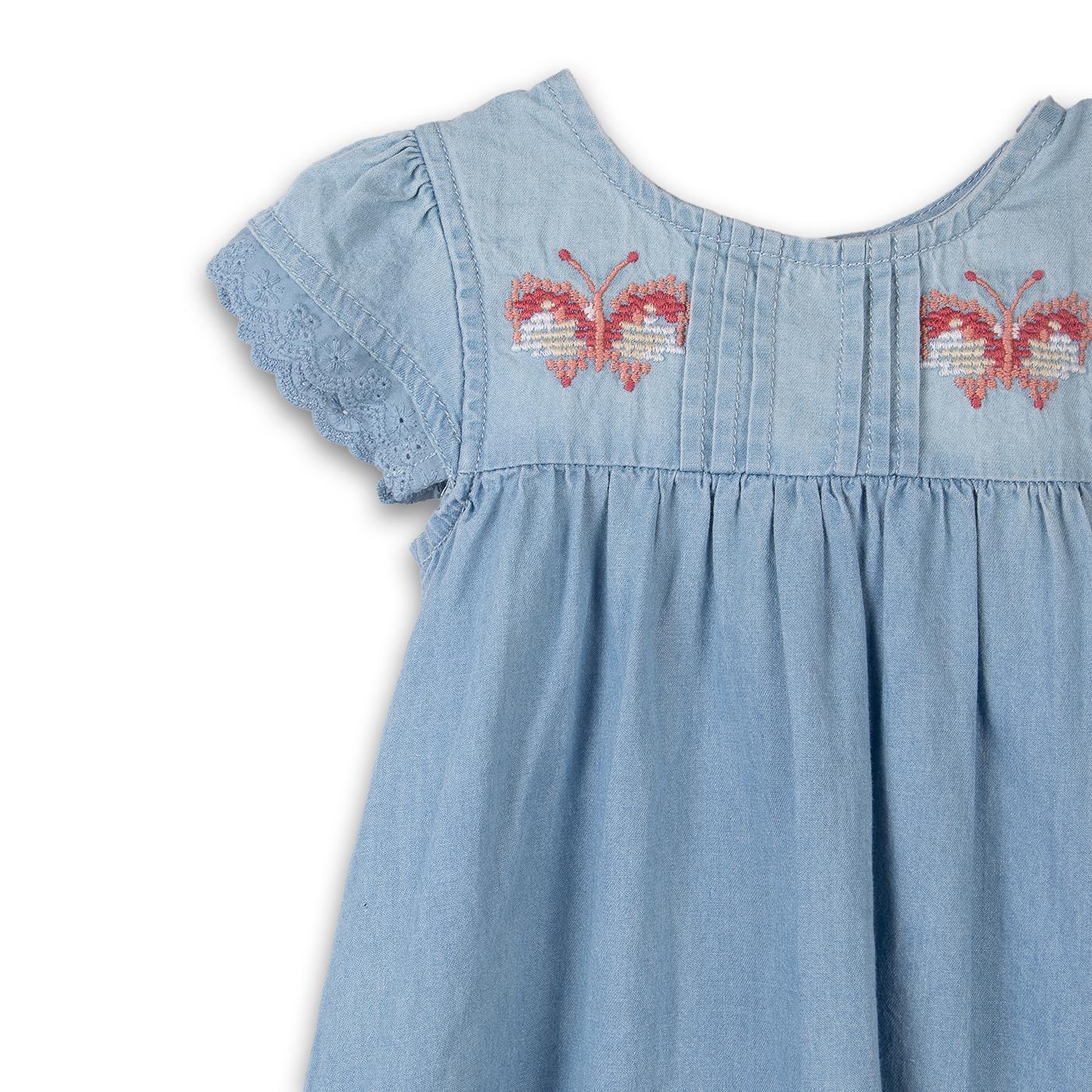 VESTIDO  NIÑA CELESTE PILLIN (PVC725-25CEL) - 1