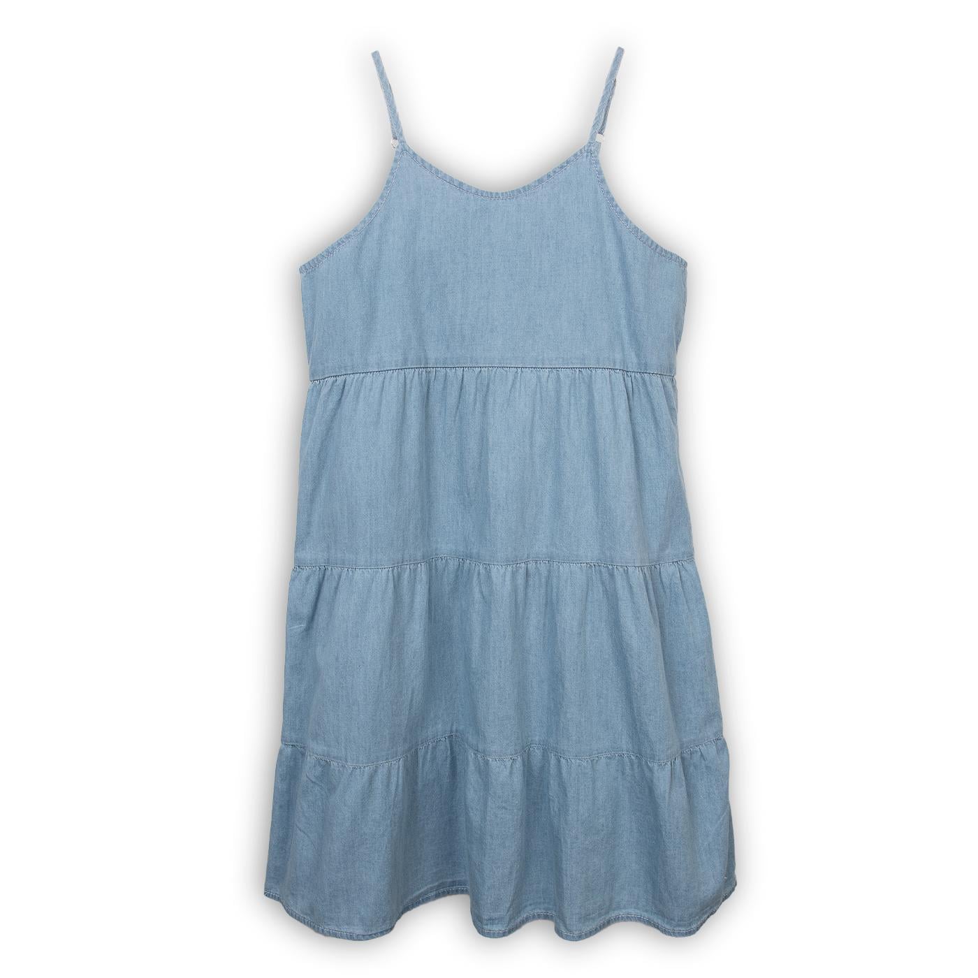 VESTIDO NIÑA CELESTE PILLIN (TVC712-25CEL) - 1