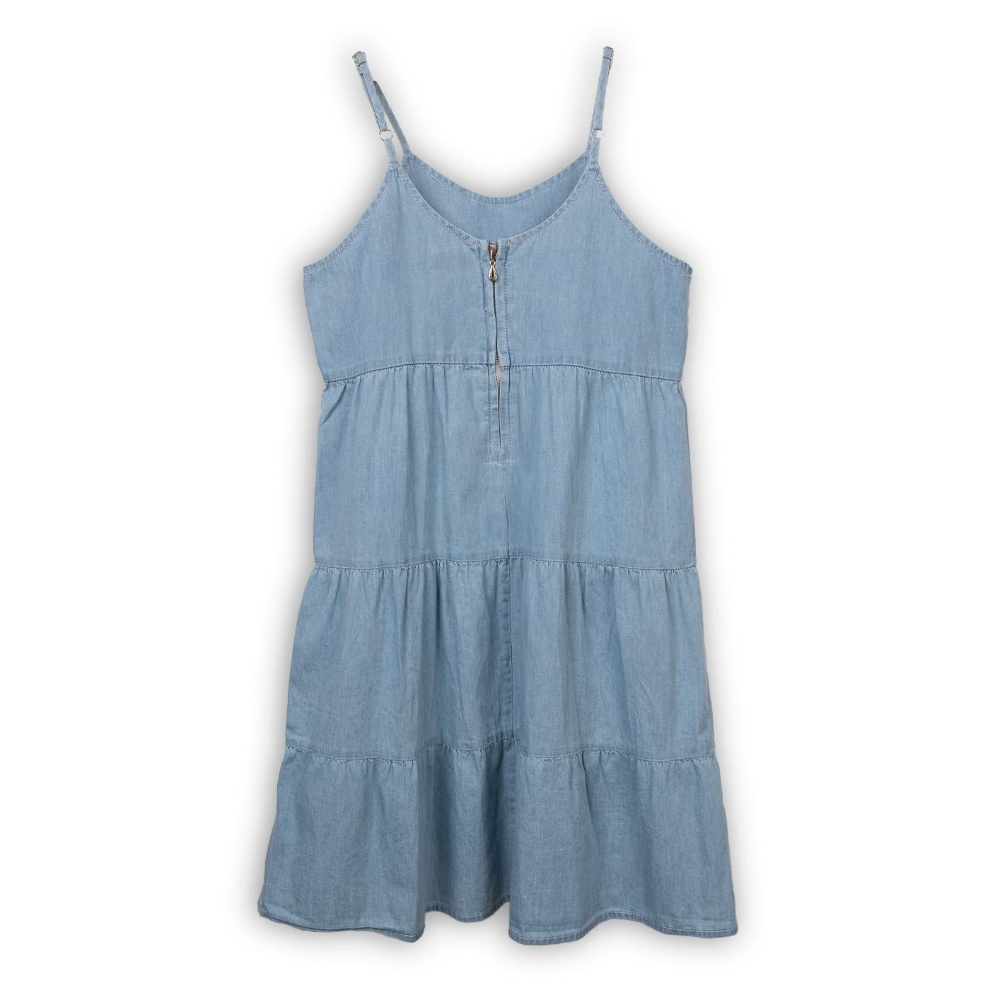 VESTIDO NIÑA CELESTE PILLIN (TVC712-25CEL) - 2