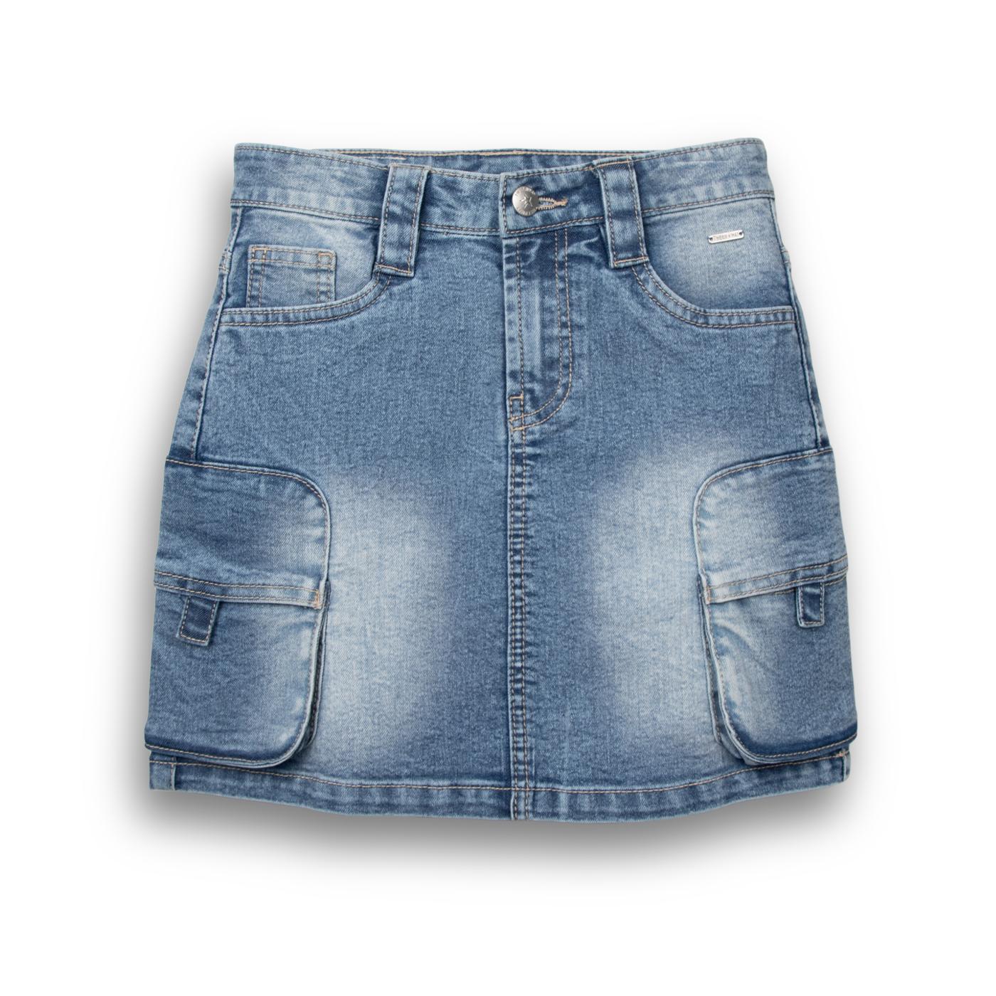 FALDA NIÑA DENIM PILLIN (TVC701-25DEN) - 1