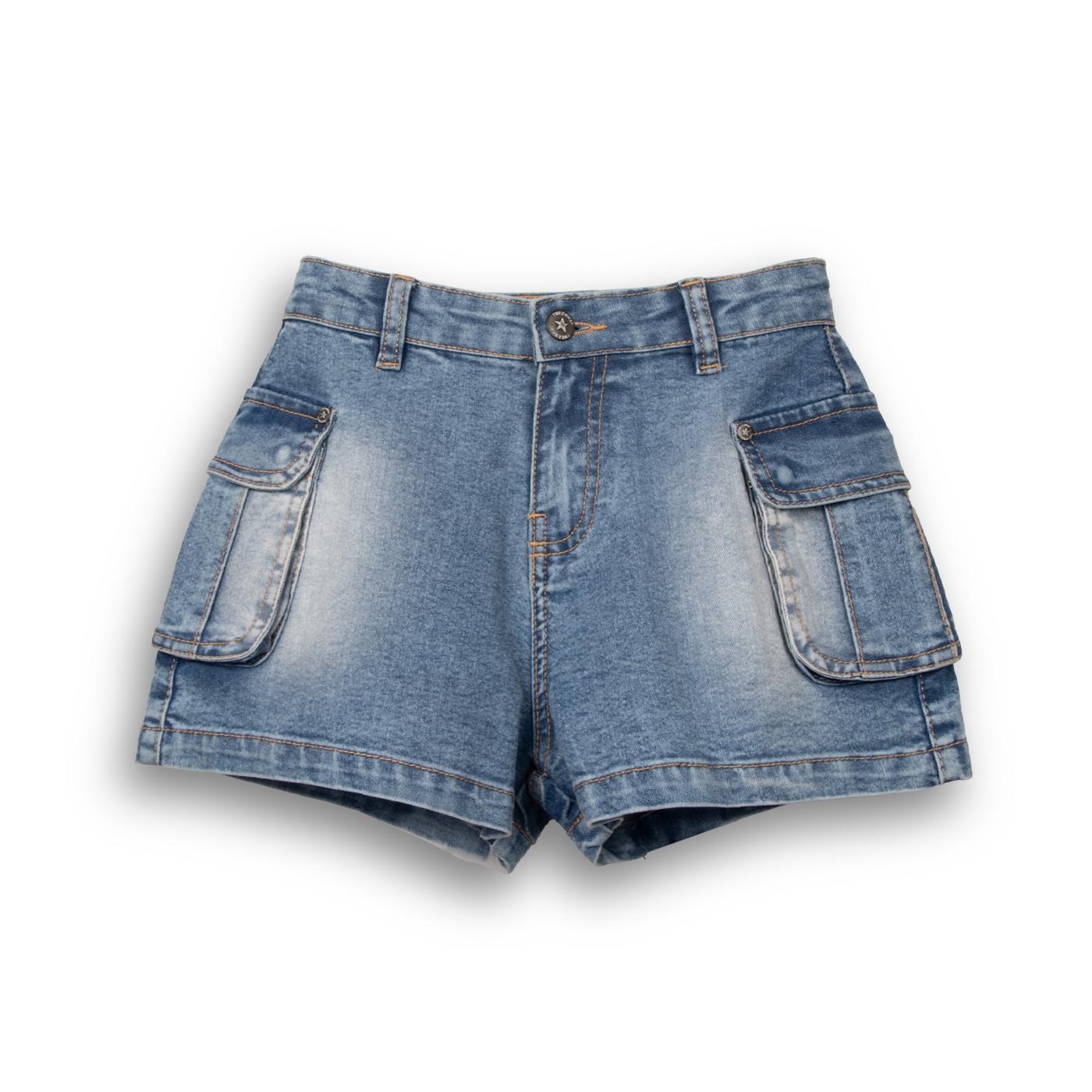 SHORT NIÑA DENIM PILLIN (TVC703-25DEN) - 1