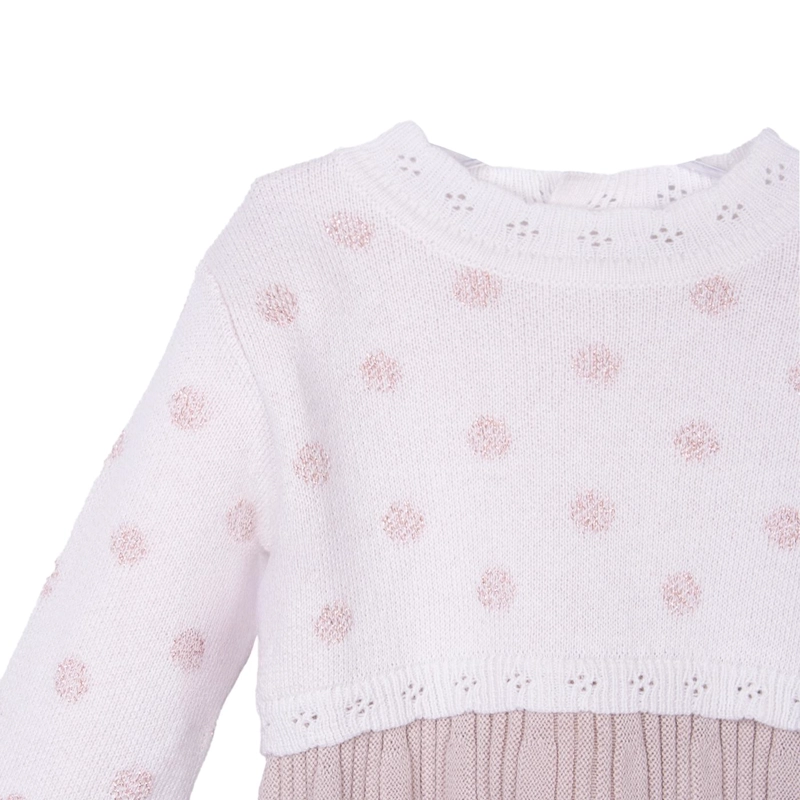 VESTIDO  TEJIDO   PILLIN BLANCO NIÑA (PVD918-26CRU) - 3