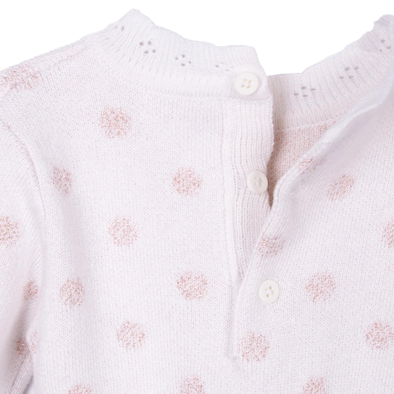 VESTIDO  TEJIDO   PILLIN BLANCO NIÑA (PVD918-26CRU) - 4