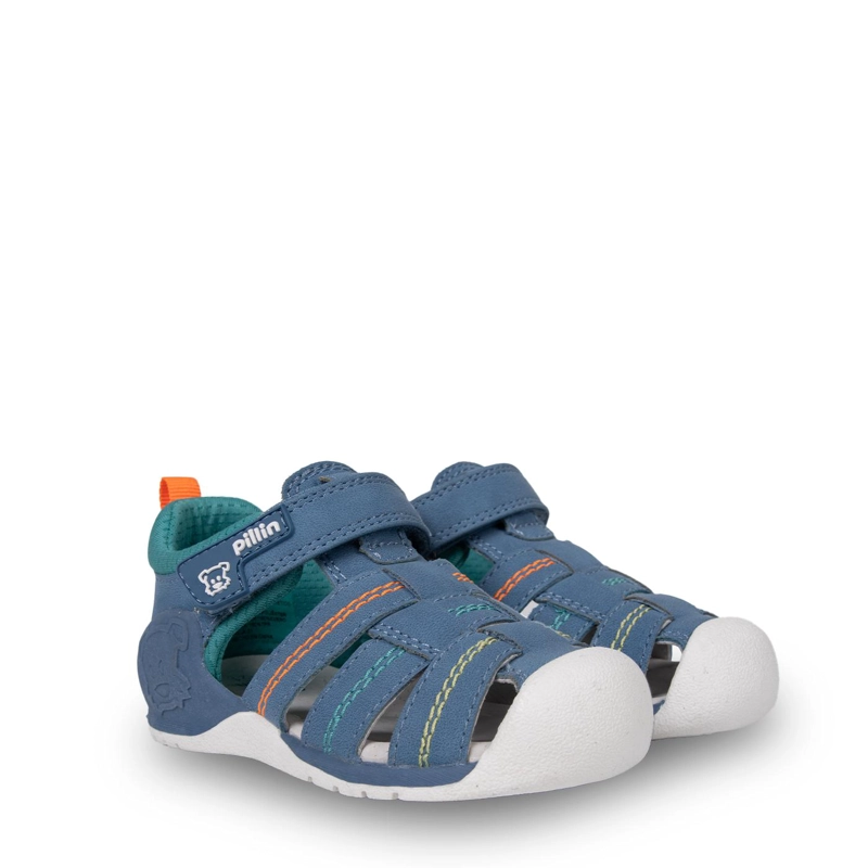 SANDALIA BEBE  NIÑO PASOS CERRADA AZUL PILLIN - 1