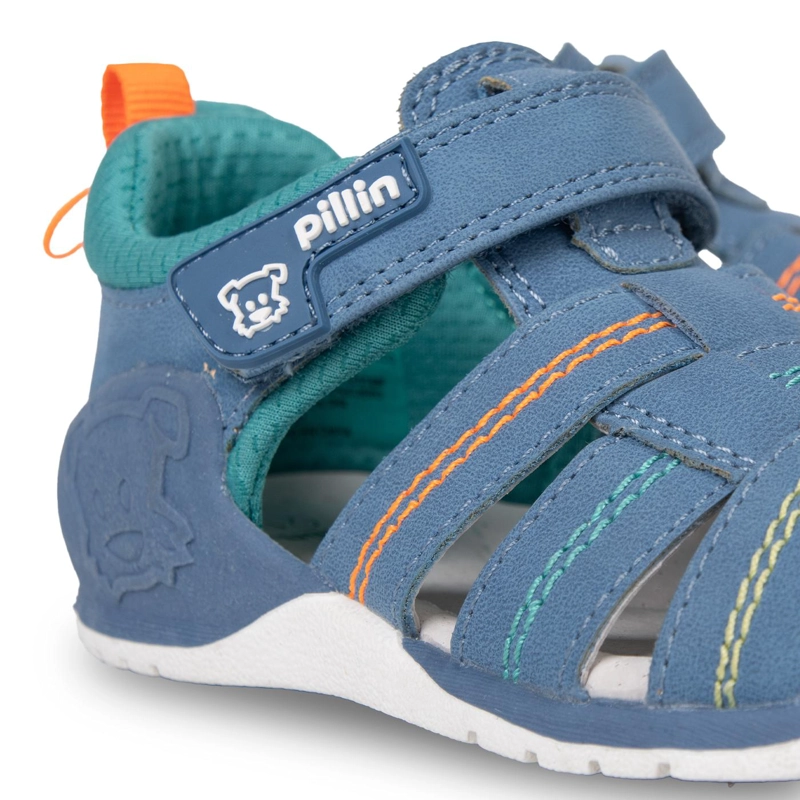 SANDALIA BEBE  NIÑO PASOS CERRADA AZUL PILLIN - 5