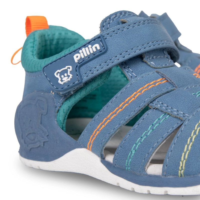 SANDALIA BEBE  NIÑO PASOS CERRADA AZUL PILLIN - 5