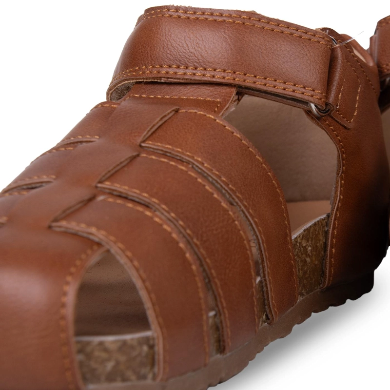 SANDALIA BEBE  NIÑO CERRADA CON VELCRO CAFE  PILLIN - 5