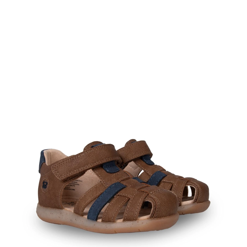 SANDALIA BEBE  NIÑO CLASICA CERRADA CON VELCRO CAFE  PILLIN - 1