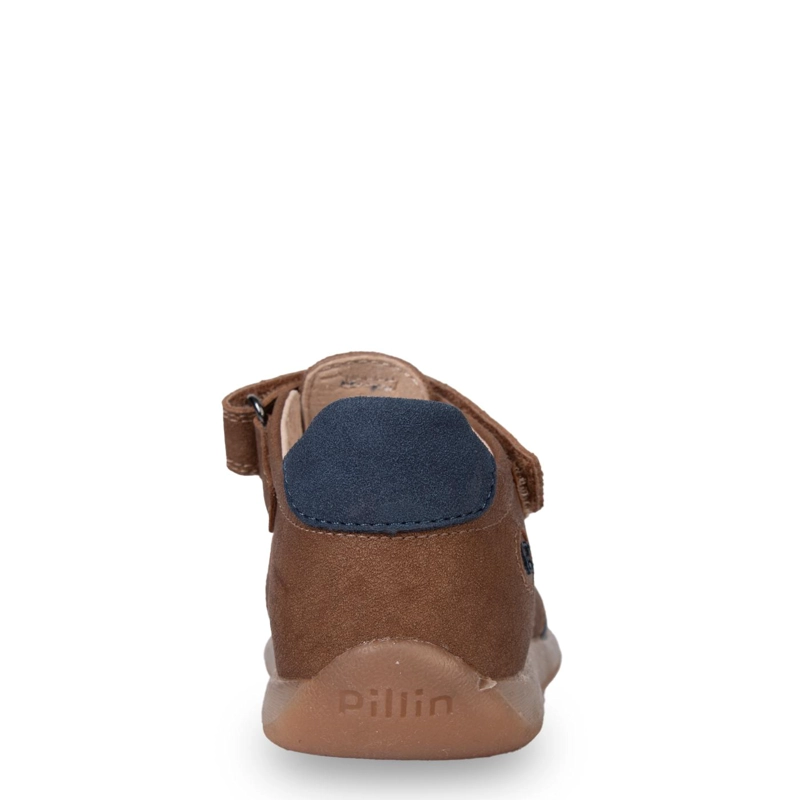SANDALIA BEBE  NIÑO CLASICA CERRADA CON VELCRO CAFE  PILLIN - 4