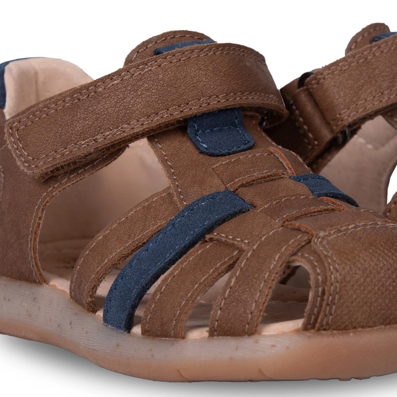 SANDALIA BEBE  NIÑO CLASICA CERRADA CON VELCRO CAFE  PILLIN - 5
