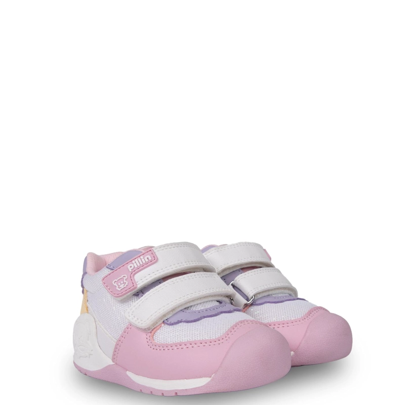ZAPATILLA BEBE  NIÑA PASOS DOBLE VELCRO ROSADO PILLIN - 2