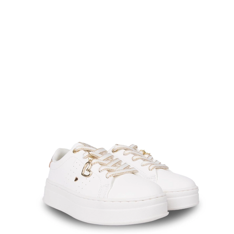 ZAPATILLA NIÑA CON CORDONES Y DETALLES DORADOS BLANCO PILLIN - 2