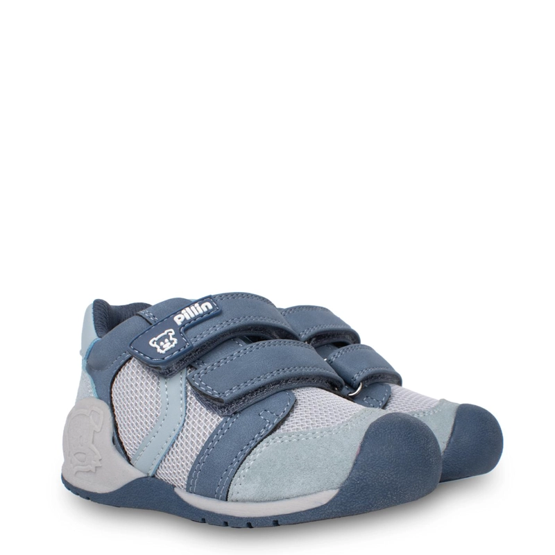 ZAPATILLA BEBE  NIÑO PASOS DOBLE VELCRO AZUL PILLIN - 1