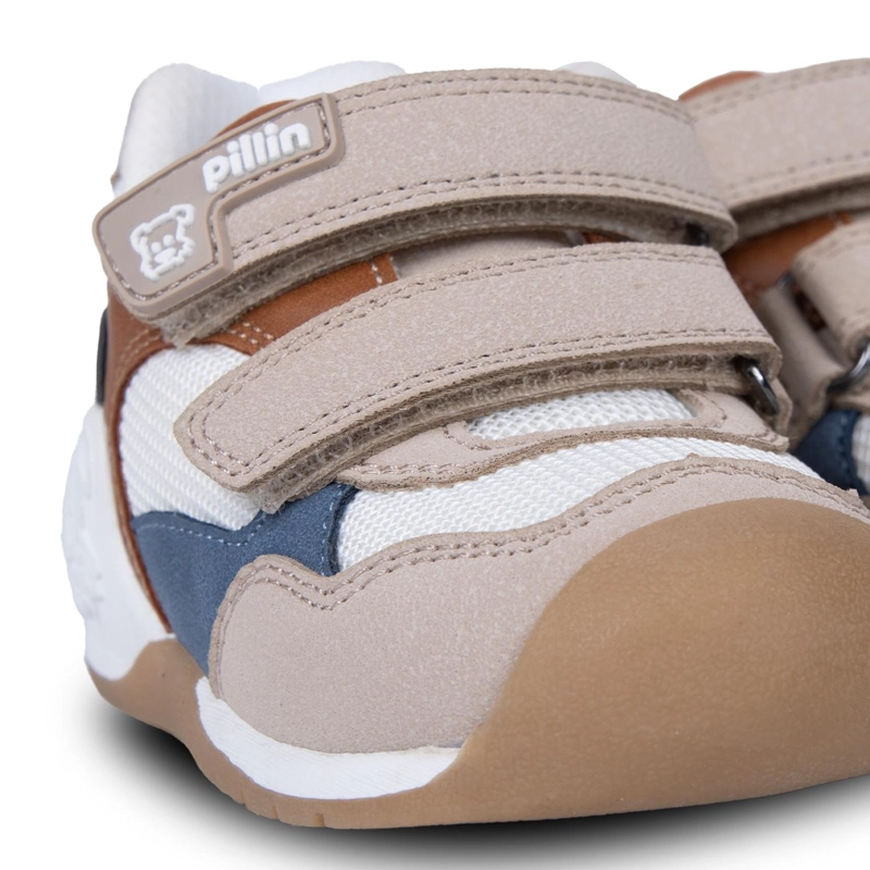 ZAPATILLA BEBE  NIÑO PASOS DOBLE VELCRO BEIGE PILLIN - 5