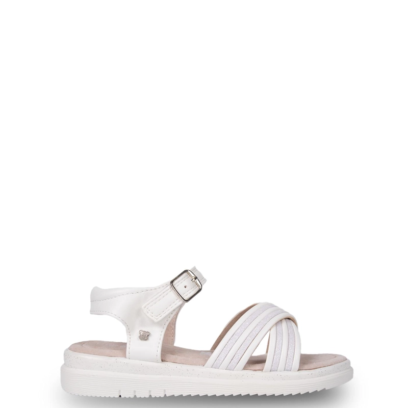 SANDALIA NIÑA BRILLOS CON VELCRO AJUSTABLE BLANCO PILLIN - 1