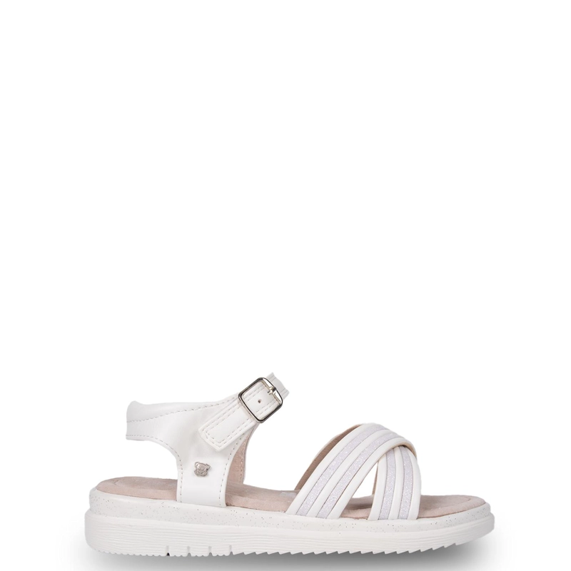SANDALIA NIÑA BRILLOS CON VELCRO AJUSTABLE BLANCO PILLIN - 1