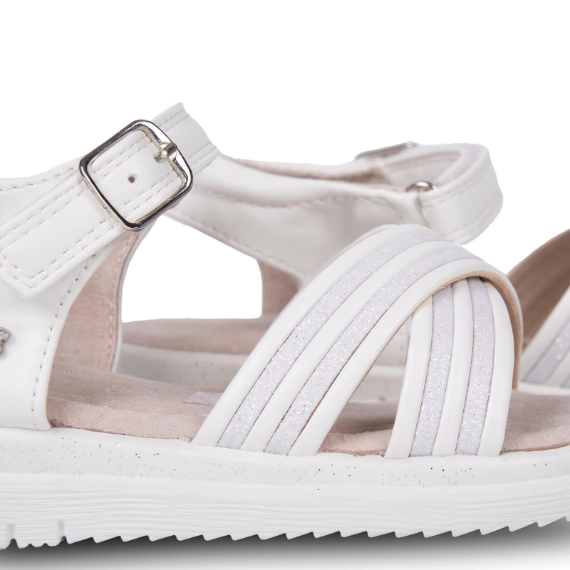 SANDALIA NIÑA BRILLOS CON VELCRO AJUSTABLE BLANCO PILLIN - 5