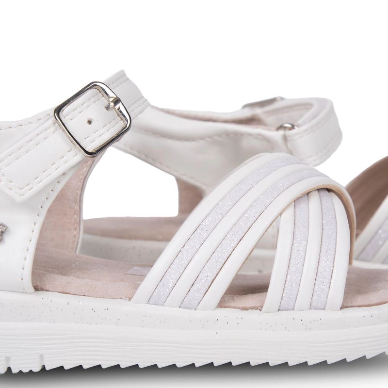 SANDALIA NIÑA BRILLOS CON VELCRO AJUSTABLE BLANCO PILLIN - 5