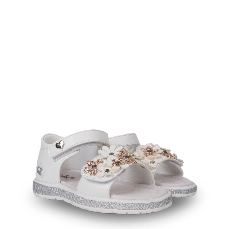 SANDALIA BEBE  NIÑA ABIERTA CON DOBLE VELCRO BLANCO PILLIN - 1