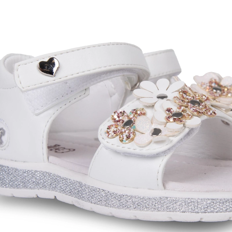 SANDALIA BEBE  NIÑA ABIERTA CON DOBLE VELCRO BLANCO PILLIN - 5