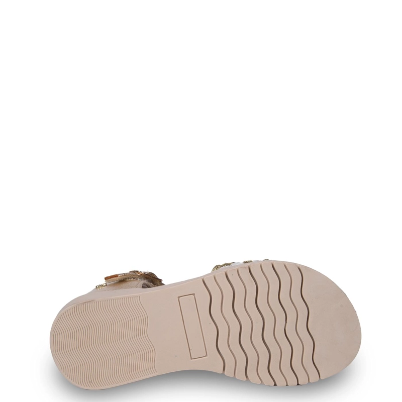 SANDALIA NIÑA TEJIDA CON VELCRO AJUSTABLE DORADO PILLIN - 3