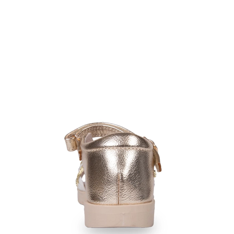 SANDALIA NIÑA TEJIDA CON VELCRO AJUSTABLE DORADO PILLIN - 4