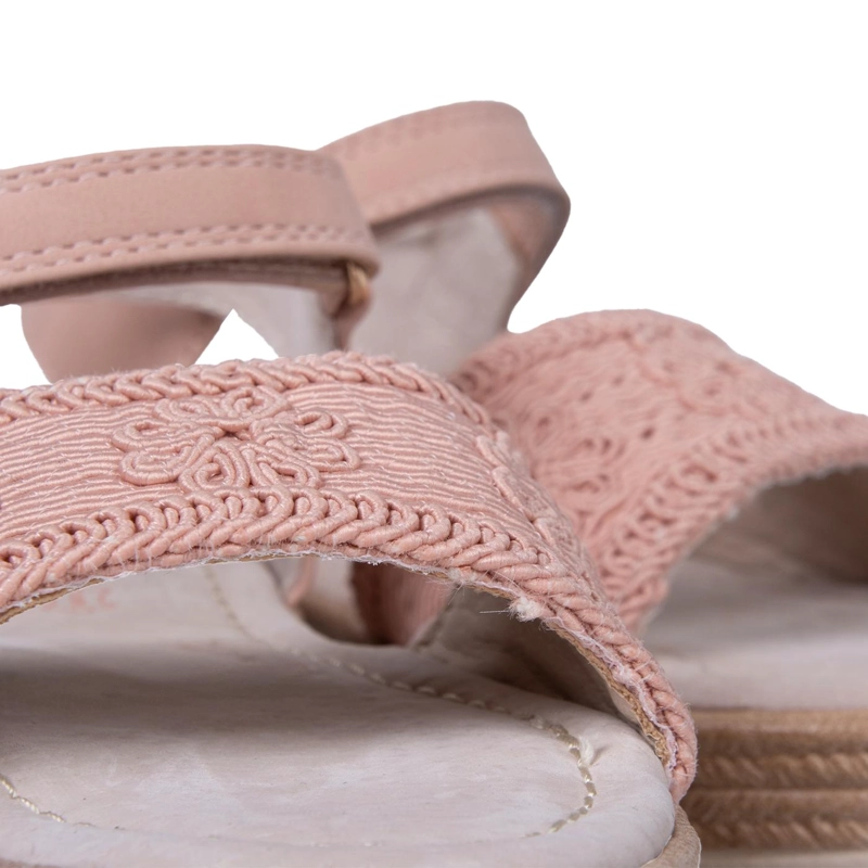 SANDALIA NIÑA TEJIDO MACRAME  ROSADO PILLIN - 5