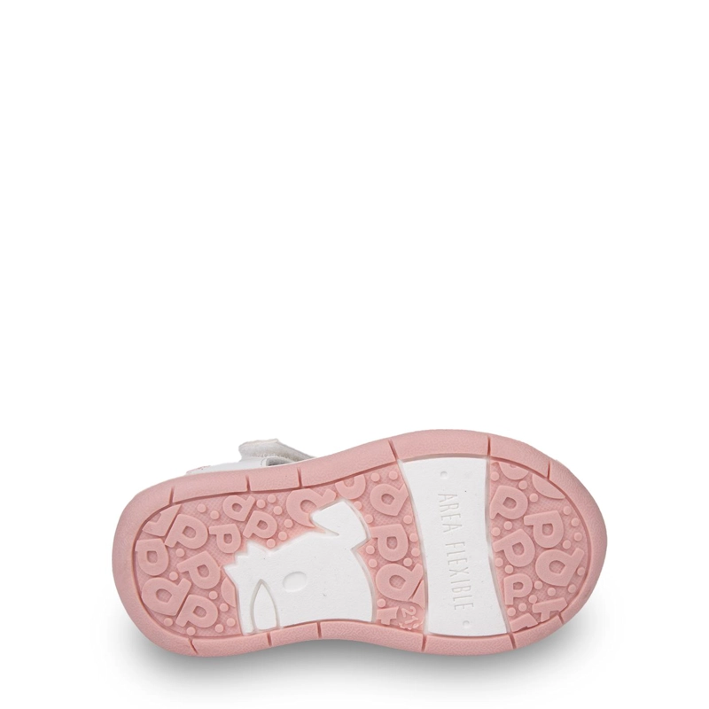 SANDALIA BEBE  NIÑA CON CORAZON  Y VELCROS AJUSTABLES BLANCO PILLIN - 3