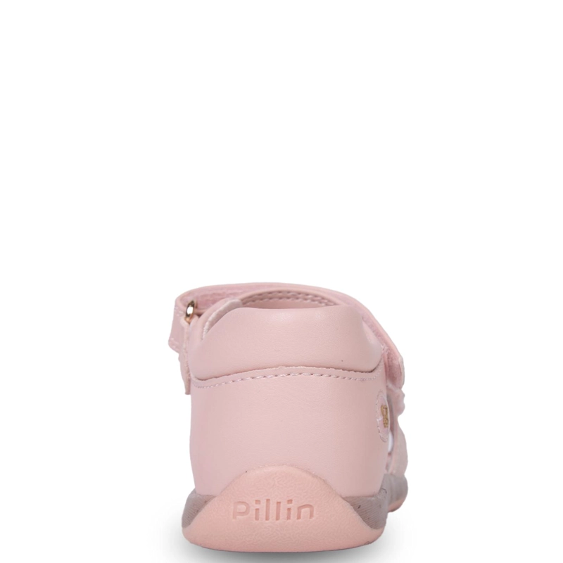 SANDALIA BEBE  NIÑA CERRADA CON FLOR  ROSADO PILLIN - 4