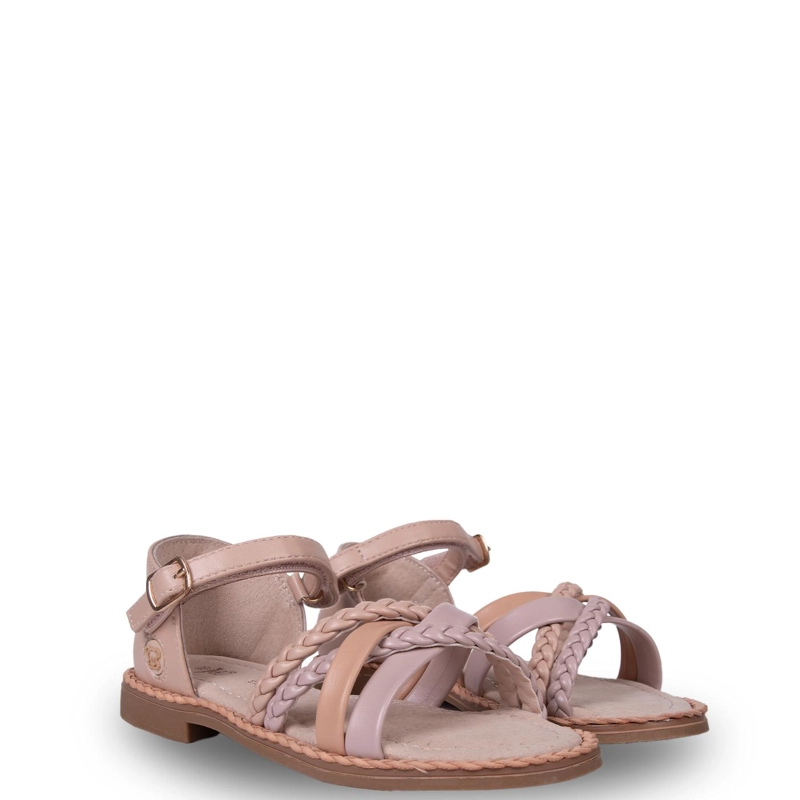 SANDALIA NIÑA TRENZAS CON VELCRO AJUSTABLE DAMASCO PILLIN - 2