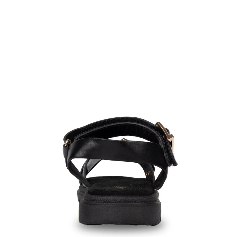 SANDALIA NIÑA CON HEBILLA Y VELCRO AJUSTABLE NEGRO PILLIN - 4