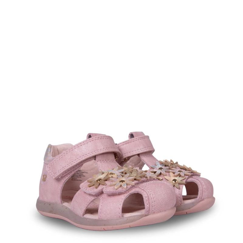 SANDALIA BEBE  NIÑA CERRADA CON VELCROS AJUSTABLES ROSADO PILLIN - 2