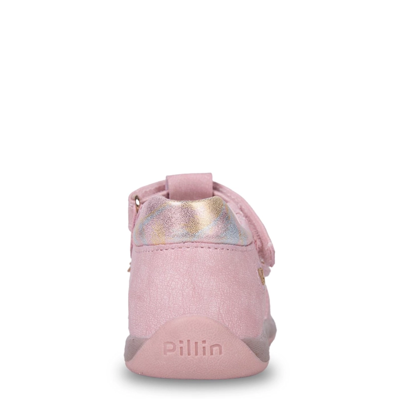 SANDALIA BEBE  NIÑA CERRADA CON VELCROS AJUSTABLES ROSADO PILLIN - 4