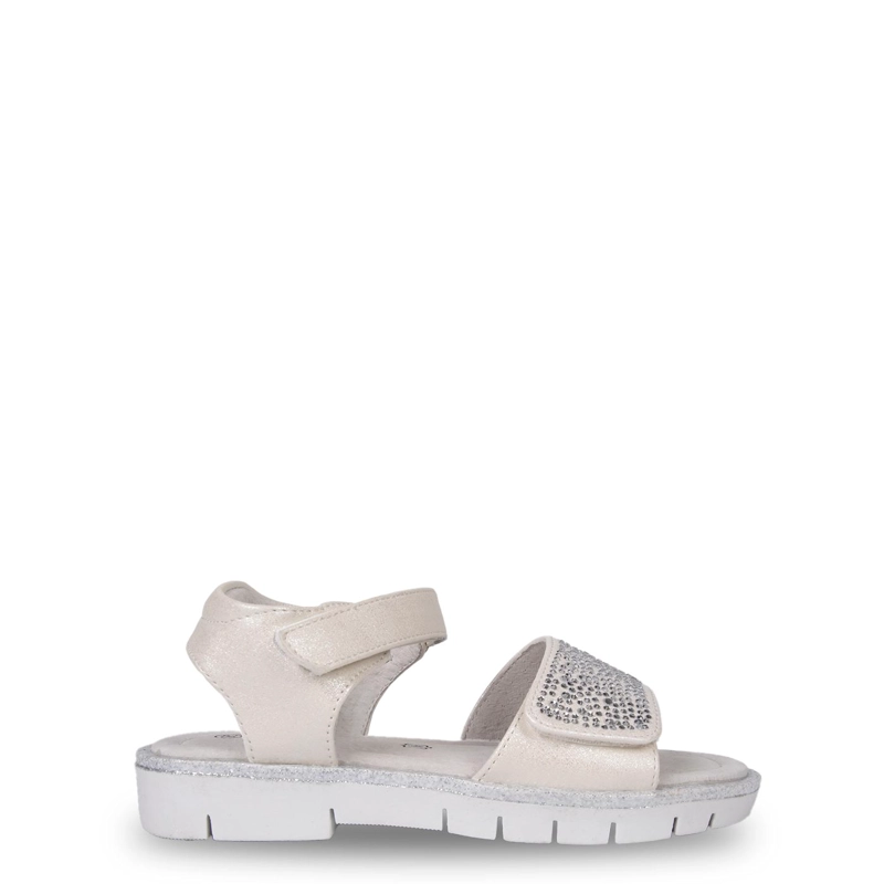 SANDALIA NIÑA BRILLOS CON DOBLE VELCRO AJUSTABLE BLANCO PILLIN - 2