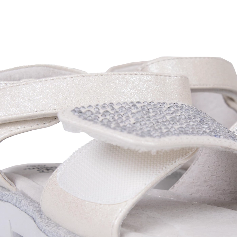 SANDALIA NIÑA BRILLOS CON DOBLE VELCRO AJUSTABLE BLANCO PILLIN - 5