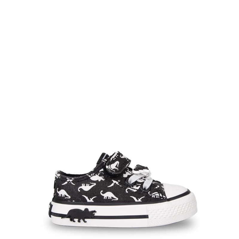 ZAPATILLA BEBE  NIÑO DE LONA CON DINOSAURIOS NEGRO PILLIN - 2