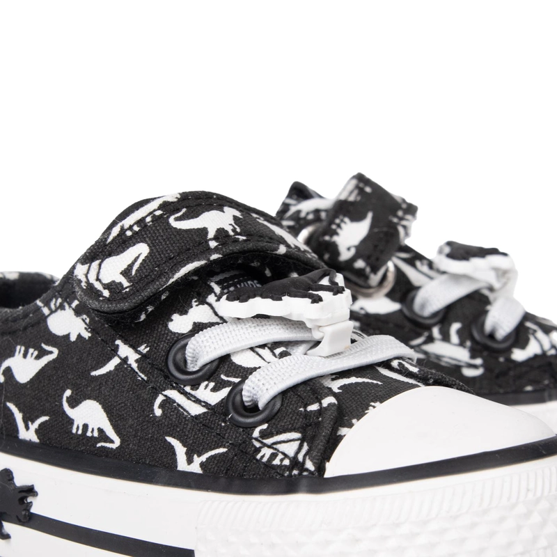 ZAPATILLA BEBE  NIÑO DE LONA CON DINOSAURIOS NEGRO PILLIN - 5